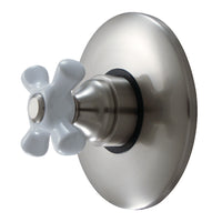 Thumbnail for Kingston Brass KB3008PX Volume Control With Cross Handle, Brushed Nickel - BNGBath