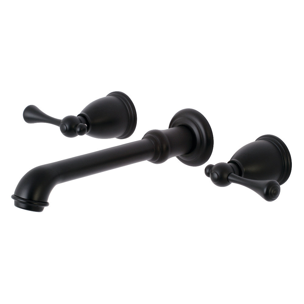 Kingston Brass KS7120BL 8" Center Wall Mount Bathroom Faucet, Matte Black - BNGBath