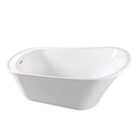 Thumbnail for Aqua Eden VTRS683027Q 68-Inch Acrylic Single Slipper Freestanding Tub with Drain, White - BNGBath