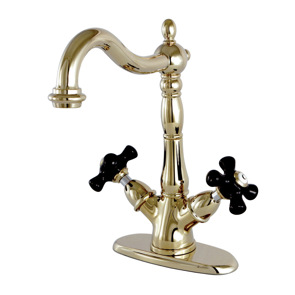 Kingston Brass KS1492PKX Duchess 2-Handle Vessel Sink Faucet, Polished Brass - BNGBath