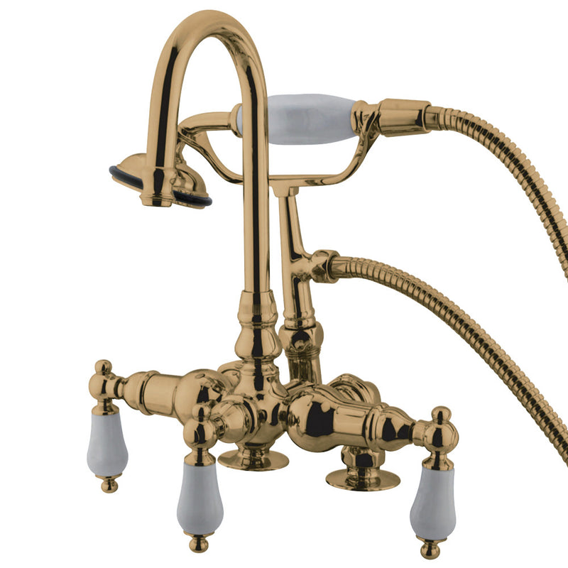 Kingston Brass CC15T2 Vintage 3-3/8-Inch Deck Mount Tub Faucet, Polished Brass - BNGBath