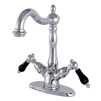 Thumbnail for Kingston Brass KS1431PKL Duchess Two-Handle Bathroom Faucet with Brass Pop-Up and Cover Plate, Polished Chrome - BNGBath