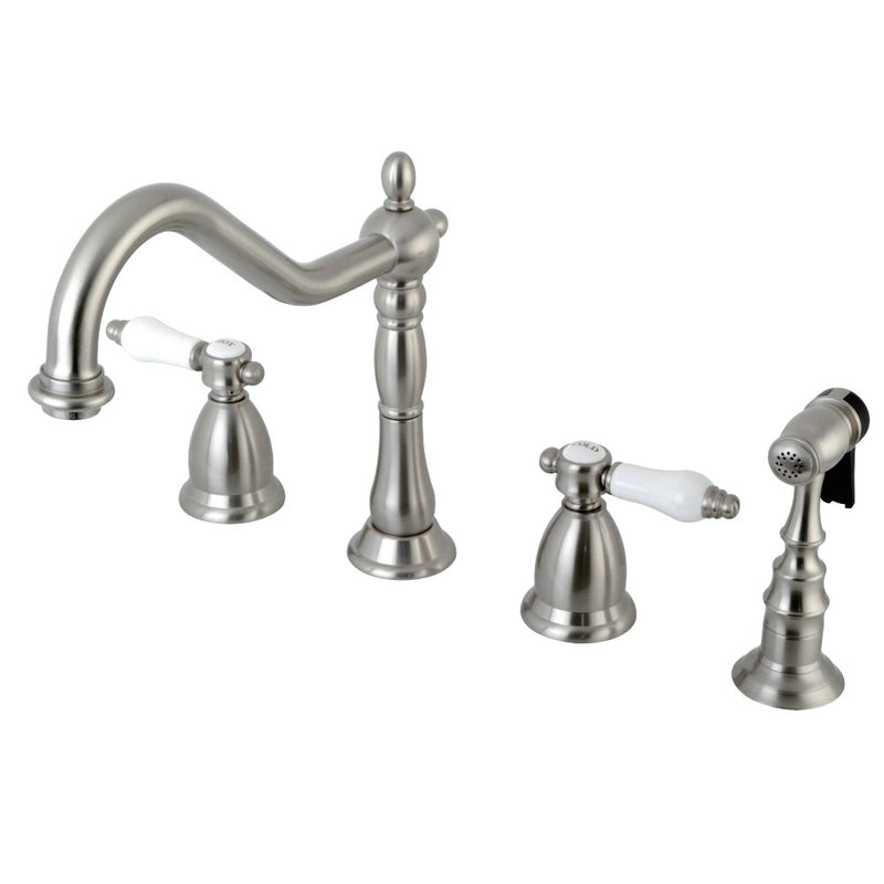 Kingston Brass KS1798BPLBS Widespread Kitchen Faucet, Brushed Nickel - BNGBath