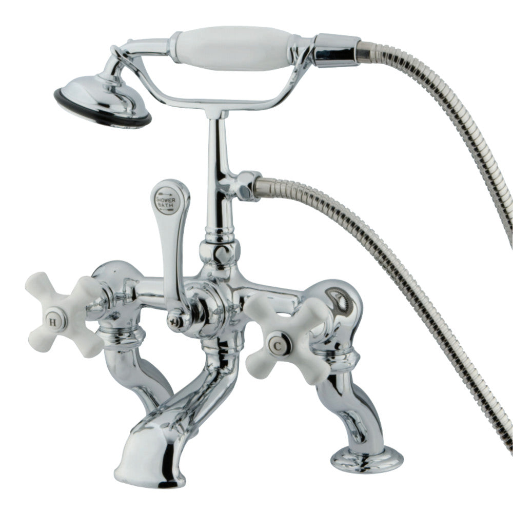 Kingston Brass CC418T1 Vintage 7-Inch Deck Mount Tub Faucet with Hand Shower, Polished Chrome - BNGBath