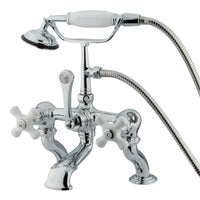Thumbnail for Kingston Brass CC418T1 Vintage 7-Inch Deck Mount Tub Faucet with Hand Shower, Polished Chrome - BNGBath