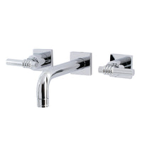Thumbnail for Kingston Brass KS6121ML Milano Two-Handle Wall Mount Bathroom Faucet, Polished Chrome - BNGBath