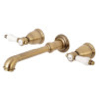 Thumbnail for Kingston Brass KS7023BPL Bel-Air 2-Handle Wall Mount Roman Tub Faucet, Antique Brass - BNGBath