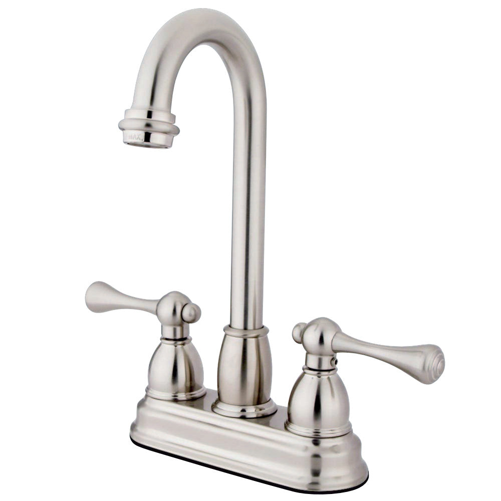 Kingston Brass KB3498BL Vintage Collection Classic 4" Centerset Bar Faucet, Brushed Nickel - BNGBath