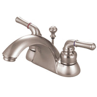 Thumbnail for Kingston Brass KB2628B Naples 4 in. Centerset Bathroom Faucet, Brushed Nickel - BNGBath