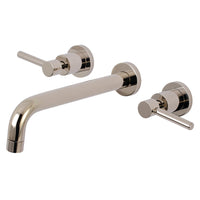 Thumbnail for Kingston Brass KS8026DL Concord Two-Handle Wall Mount Tub Faucet, Polished Nickel - BNGBath