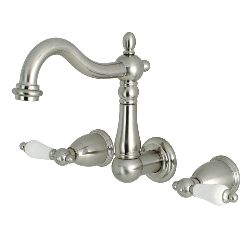 Kingston Brass KS1258PL 8-Inch Center Wall Mount Bathroom Faucet, Brushed Nickel - BNGBath