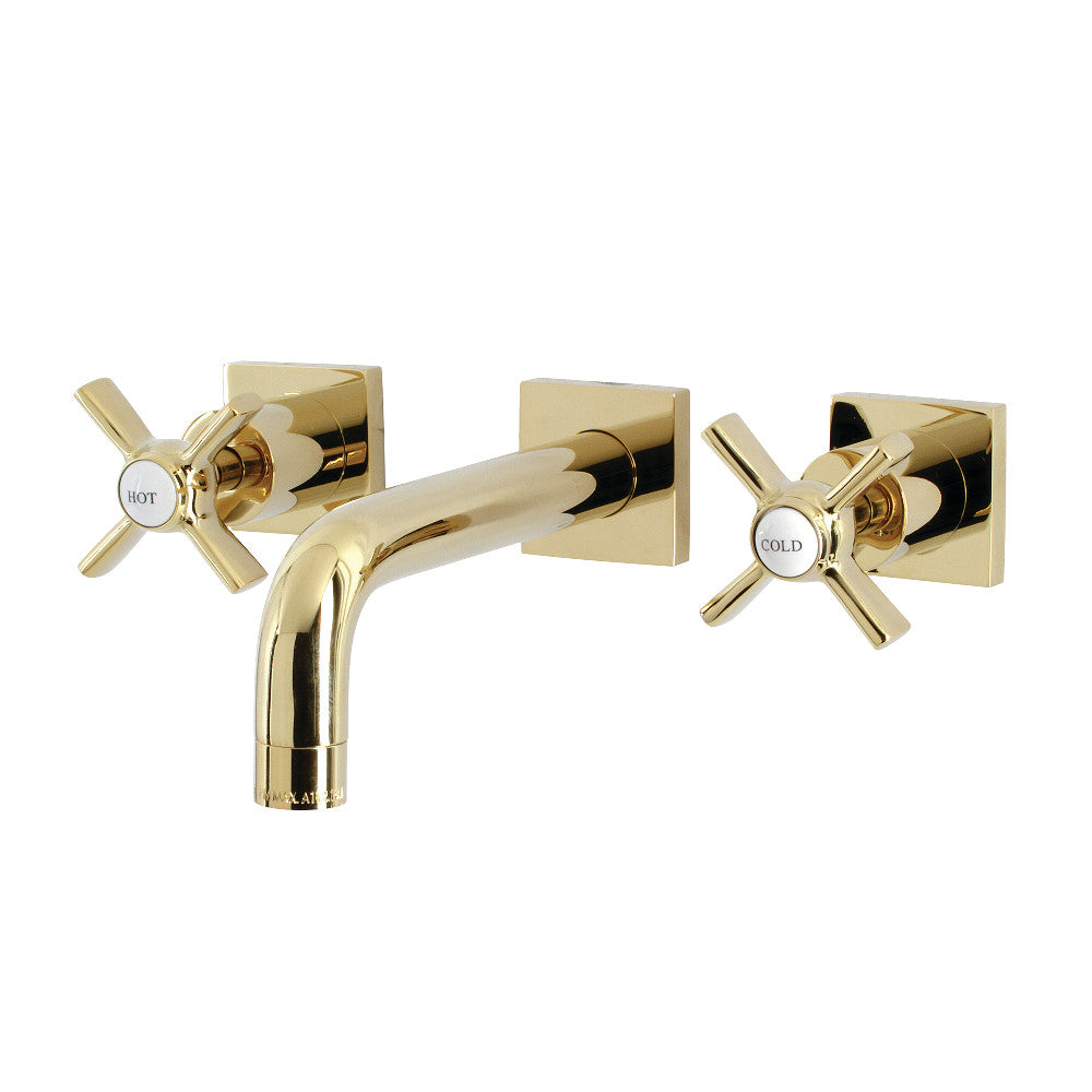 Kingston Brass KS6122ZX Millennium Two-Handle Wall Mount Bathroom Faucet, Polished Brass - BNGBath