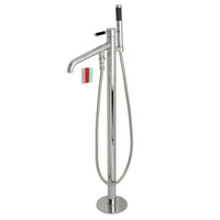 Thumbnail for Kingston Brass KS8131DKL Kaiser Freestanding Tub Faucet with Hand Shower, Polished Chrome - BNGBath