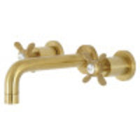 Thumbnail for Kingston Brass KS8127BEX Essex 2-Handle 8 in. Wall Mount Bathroom Faucet, Brushed Brass - BNGBath