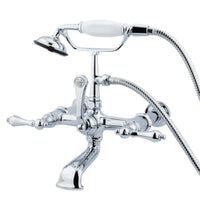 Thumbnail for Kingston Brass CC542T1 Vintage 7-Inch Wall Mount Tub Faucet with Hand Shower, Polished Chrome - BNGBath