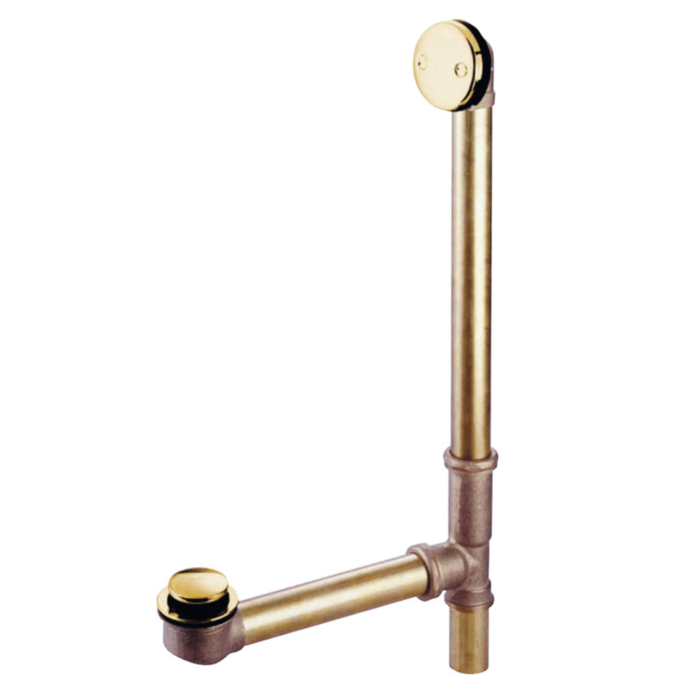 Kingston Brass PDTT2162 16" Tub Waste with Overflow with Tip Toe Drain, Polished Brass - BNGBath
