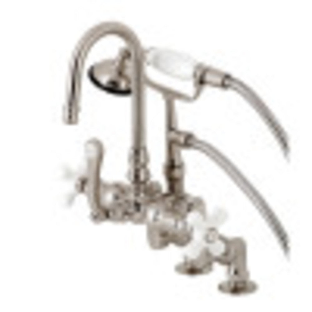 Kingston Brass CC8538PX Clawfoot Tub Faucet with Hand Shower, Brushed Nickel - BNGBath