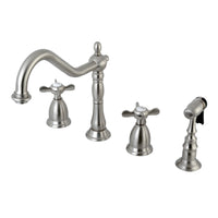 Thumbnail for Kingston Brass KS1798BEXBS Widespread Kitchen Faucet, Brushed Nickel - BNGBath