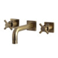 Thumbnail for Kingston Brass KS6123DX Concord Two-Handle Wall Mount Bathroom Faucet, Antique Brass - BNGBath