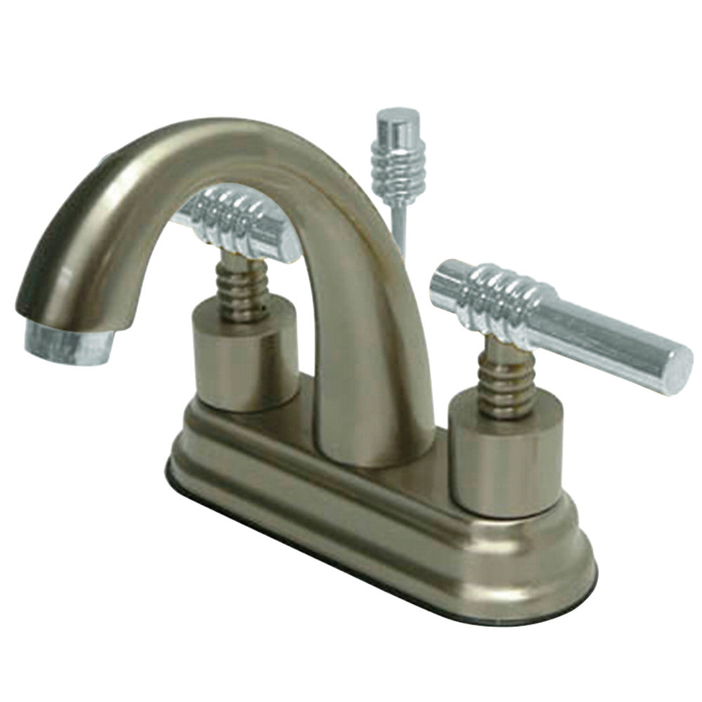 Kingston Brass KS8617ML 4 in. Centerset Bathroom Faucet, Brushed Nickel/Polished Chrome - BNGBath