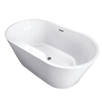 Thumbnail for Aqua Eden VTDE563224 56-Inch Acrylic Freestanding Tub with Drain, White - BNGBath