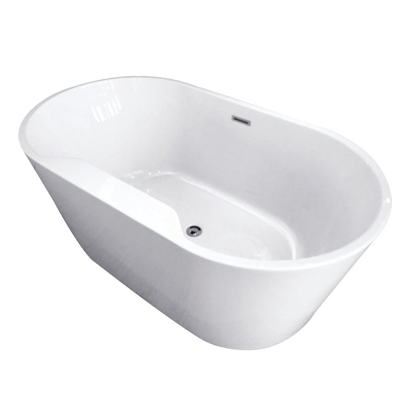 Aqua Eden VTDE563224 56-Inch Acrylic Freestanding Tub with Drain, White - BNGBath