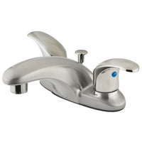 Thumbnail for Kingston Brass KB6628LL 4 in. Centerset Bathroom Faucet, Brushed Nickel - BNGBath
