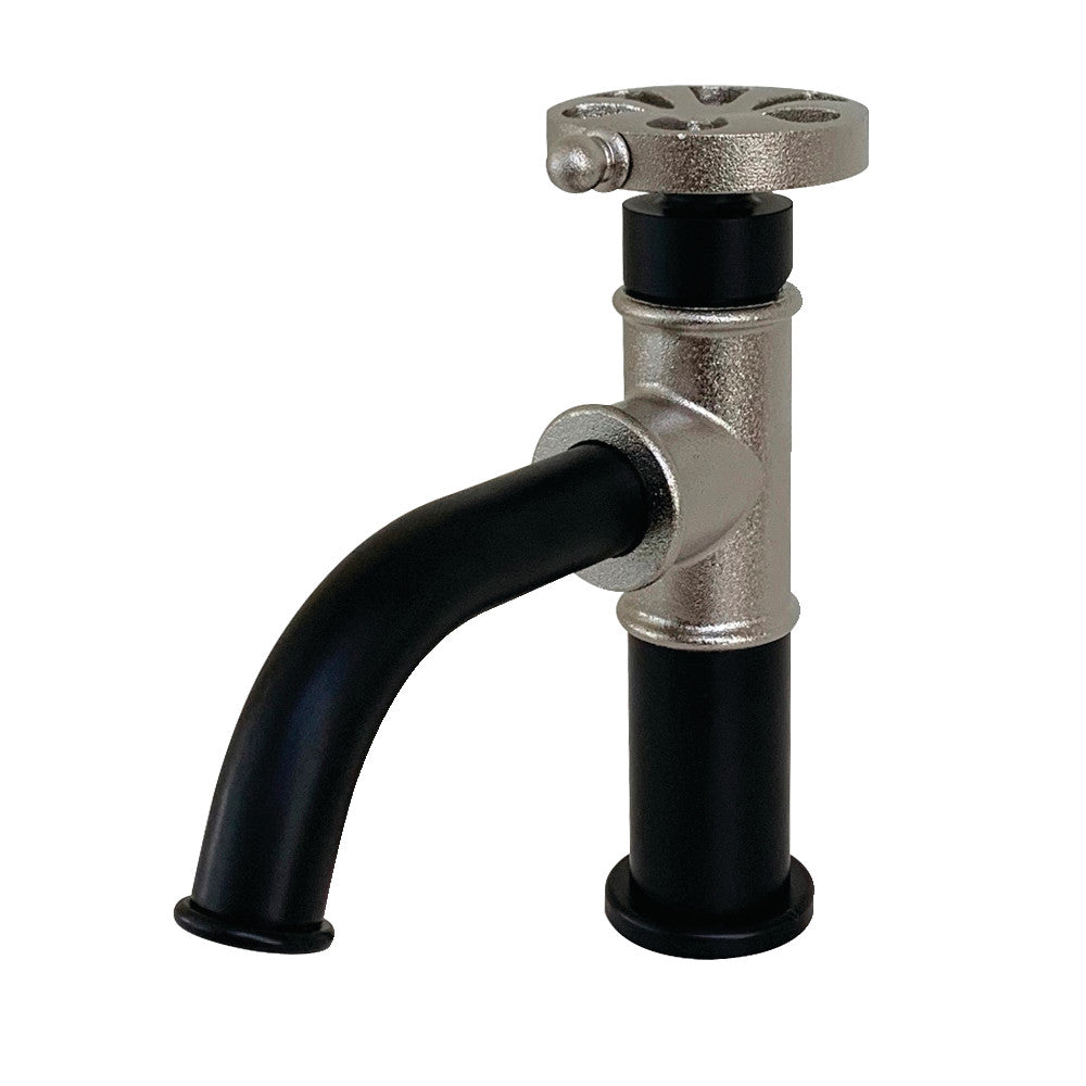 Kingston Brass KS2826RX Belknap Single-Handle Bathroom Faucet with Push Pop-Up, Matte Black/Polished Nickel - BNGBath