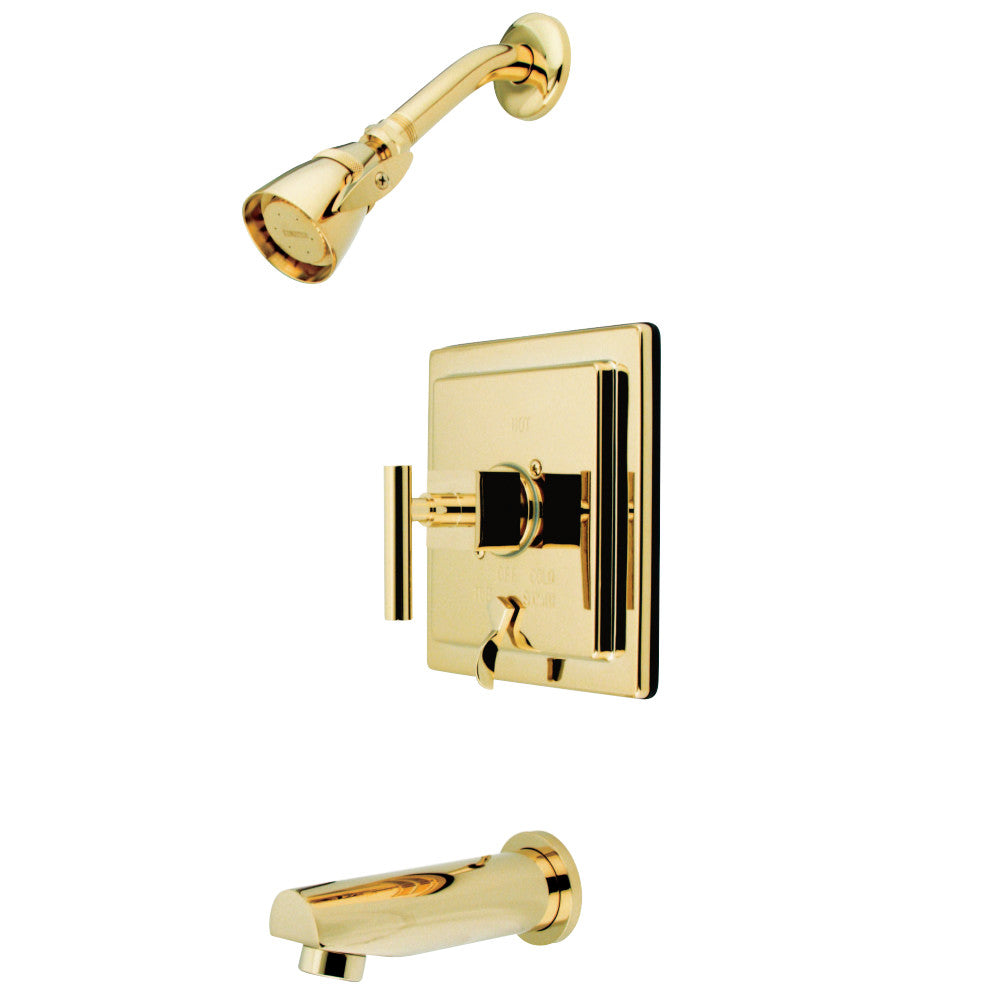 Kingston Brass KB86520CQL Claremont Tub & Shower Faucet, Polished Brass - BNGBath