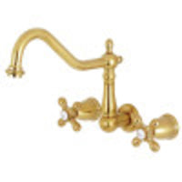 Thumbnail for Kingston Brass KS1287AX Wall Mount Kitchen Faucet, Brushed Brass - BNGBath