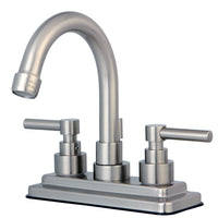 Thumbnail for Kingston Brass KS8668EL Elinvar 4 in. Centerset Bathroom Faucet with Brass Pop-Up, Brushed Nickel - BNGBath