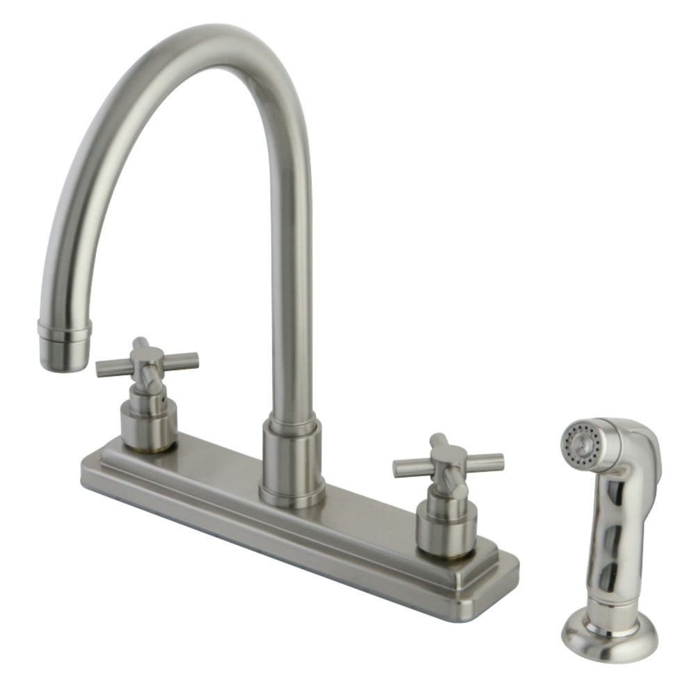 Kingston Brass KS8798EX 8-Inch Centerset Kitchen Faucet, Brushed Nickel - BNGBath