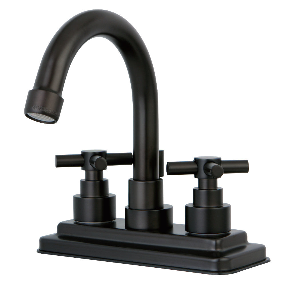 Kingston Brass KS8665EX Elinvar 4 in. Centerset Bathroom Faucet with Brass Pop-Up, Oil Rubbed Bronze - BNGBath