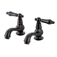 Thumbnail for Kingston Brass KS1105PKL Basin Tap Faucet with Cross Handle, Oil Rubbed Bronze - BNGBath