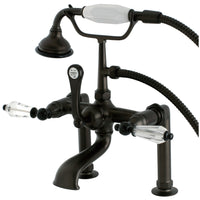 Thumbnail for Aqua Vintage AE103T5WLL Wilshire Deck Mount Clawfoot Tub Faucet, Oil Rubbed Bronze - BNGBath