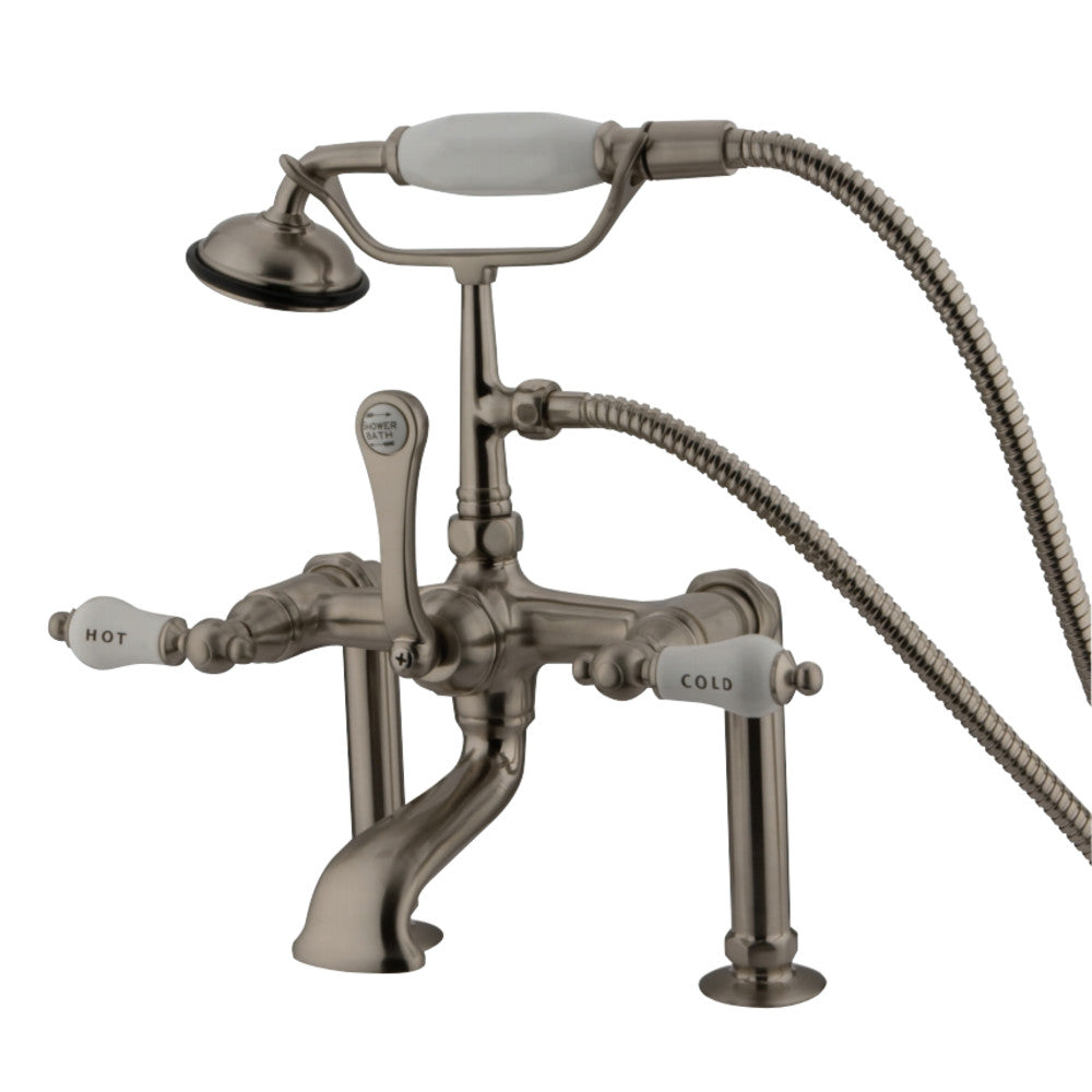 Kingston Brass CC107T8 Vintage 7-Inch Deck Mount Clawfoot Tub Faucet, Brushed Nickel - BNGBath