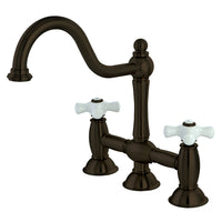 Thumbnail for Kingston Brass KS3785PX Restoration Bridge Kitchen Faucet, Oil Rubbed Bronze - BNGBath