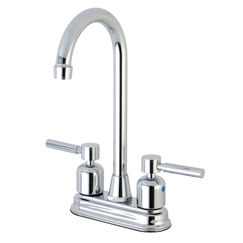Kingston Brass Concord FB491DL 4" Centerset High-Arch Spout Bar Faucet, Polished Chrome - BNGBath