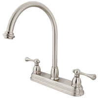 Thumbnail for Kingston Brass KB3748BL 8-Inch Centerset Kitchen Faucet, Brushed Nickel - BNGBath