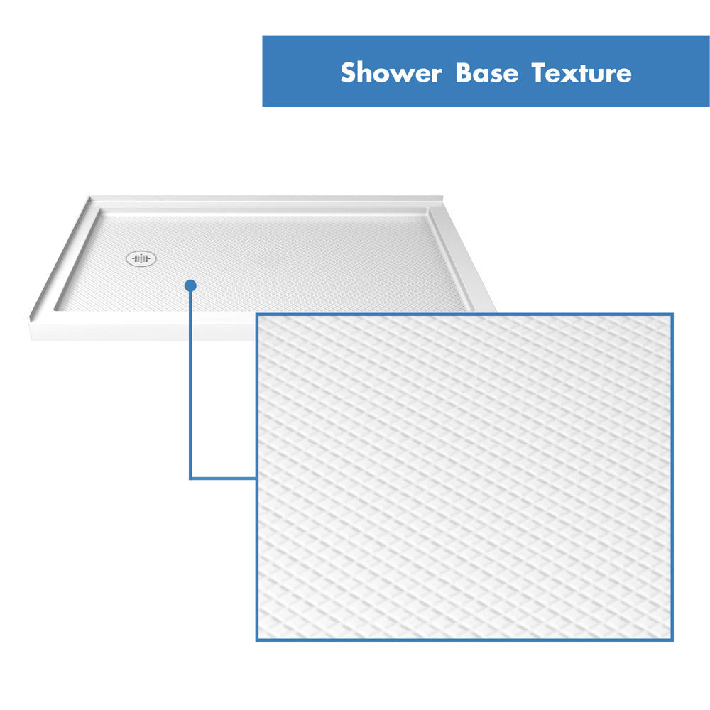 DreamLine Flex 36 in. D x 60 in. W x 74 3/4 in. H Semi-Frameless Pivot Shower Enclosure and SlimLine Shower Base Kit - BNGBath
