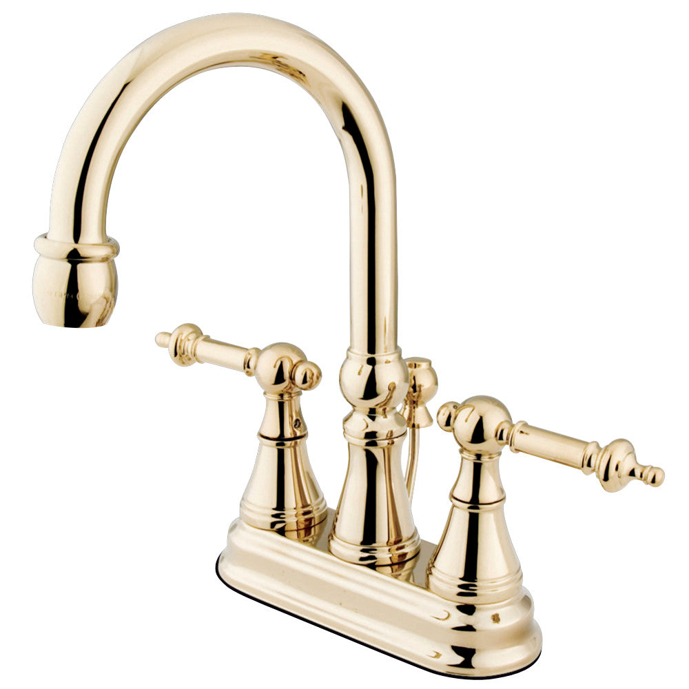Kingston Brass KS2612TL 4 in. Centerset Bathroom Faucet, Polished Brass - BNGBath