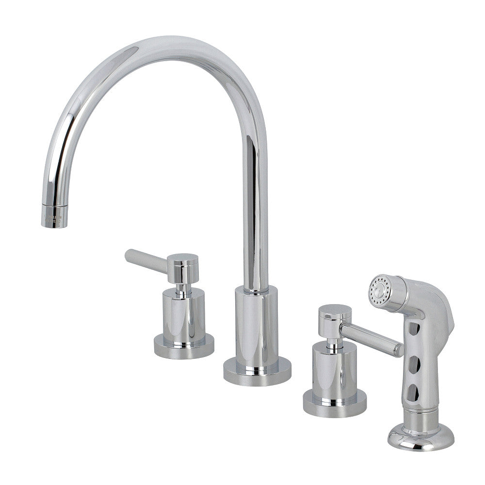 Kingston Brass KS8721DL Widespread Kitchen Faucet, Polished Chrome - BNGBath