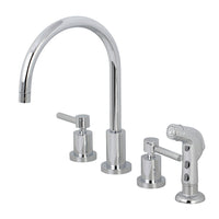 Thumbnail for Kingston Brass KS8721DL Widespread Kitchen Faucet, Polished Chrome - BNGBath
