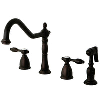 Thumbnail for Kingston Brass KB1795TALBS Widespread Kitchen Faucet, Oil Rubbed Bronze - BNGBath