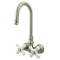 Thumbnail for Kingston Brass CC79T8 Vintage 3-3/8-Inch Wall Mount Tub Faucet, Brushed Nickel - BNGBath