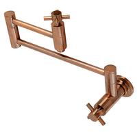 Thumbnail for Kingston Brass KS810DXAC Concord Wall Mount Pot Filler Kitchen Faucet, Antique Copper - BNGBath