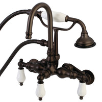 Thumbnail for Kingston Brass AE305T5 Aqua Vintage Wall Mount Clawfoot Tub Faucets, Oil Rubbed Bronze - BNGBath