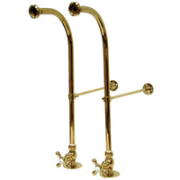 Thumbnail for Kingston Brass CC452MX Rigid Freestand Supplies with Stops, Polished Brass - BNGBath