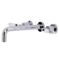 Thumbnail for Kingston Brass KS8021KL Whitaker Two-Handle Wall Mount Tub Faucet, Polished Chrome - BNGBath