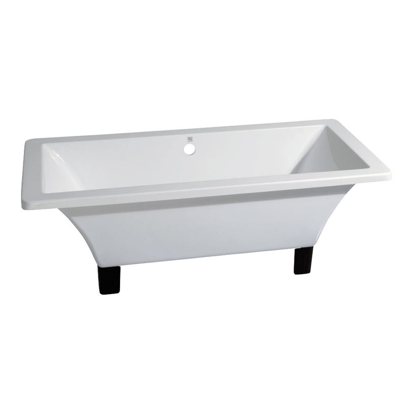 Aqua Eden VTSQ713218A5 71-Inch Acrylic Double Ended Clawfoot Tub (No Faucet Drillings), White/Oil Rubbed Bronze - BNGBath